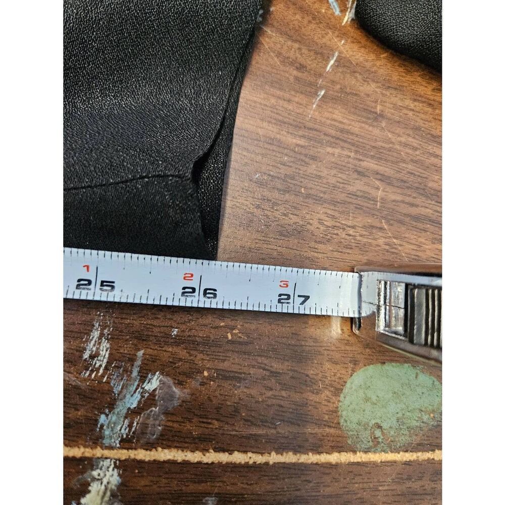 Dawn Joy Black Pants Suit Womens Small Vintage 80's Gold Trim - Picture 8 of 8